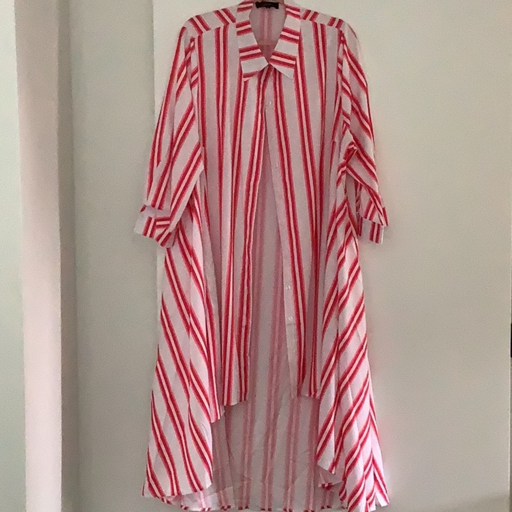 Asymmetrical Long Striped Top or Dress. Plus Size 3 X New